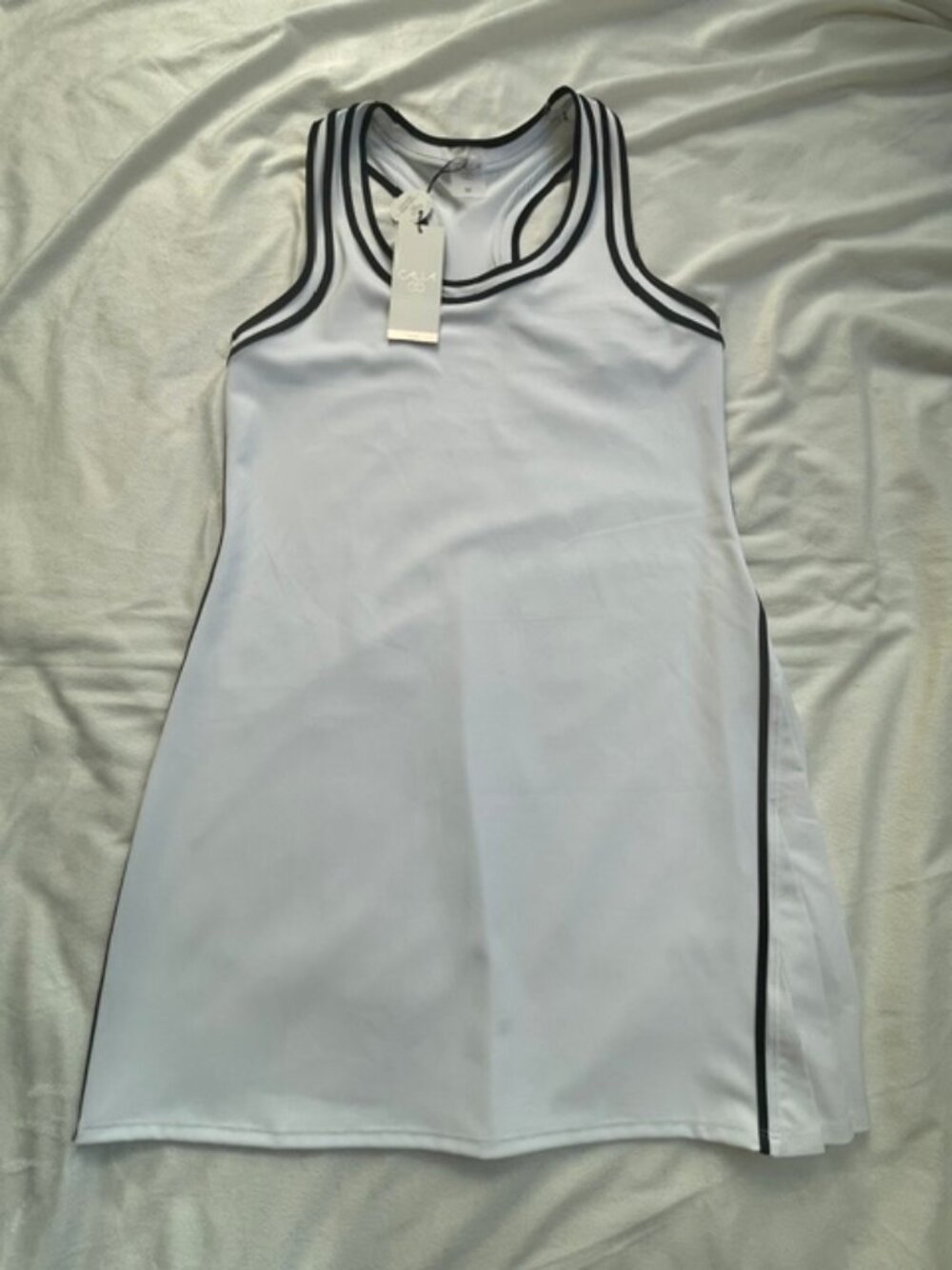 CALIA Women's Vented Fitness Court Dress, White, Size M